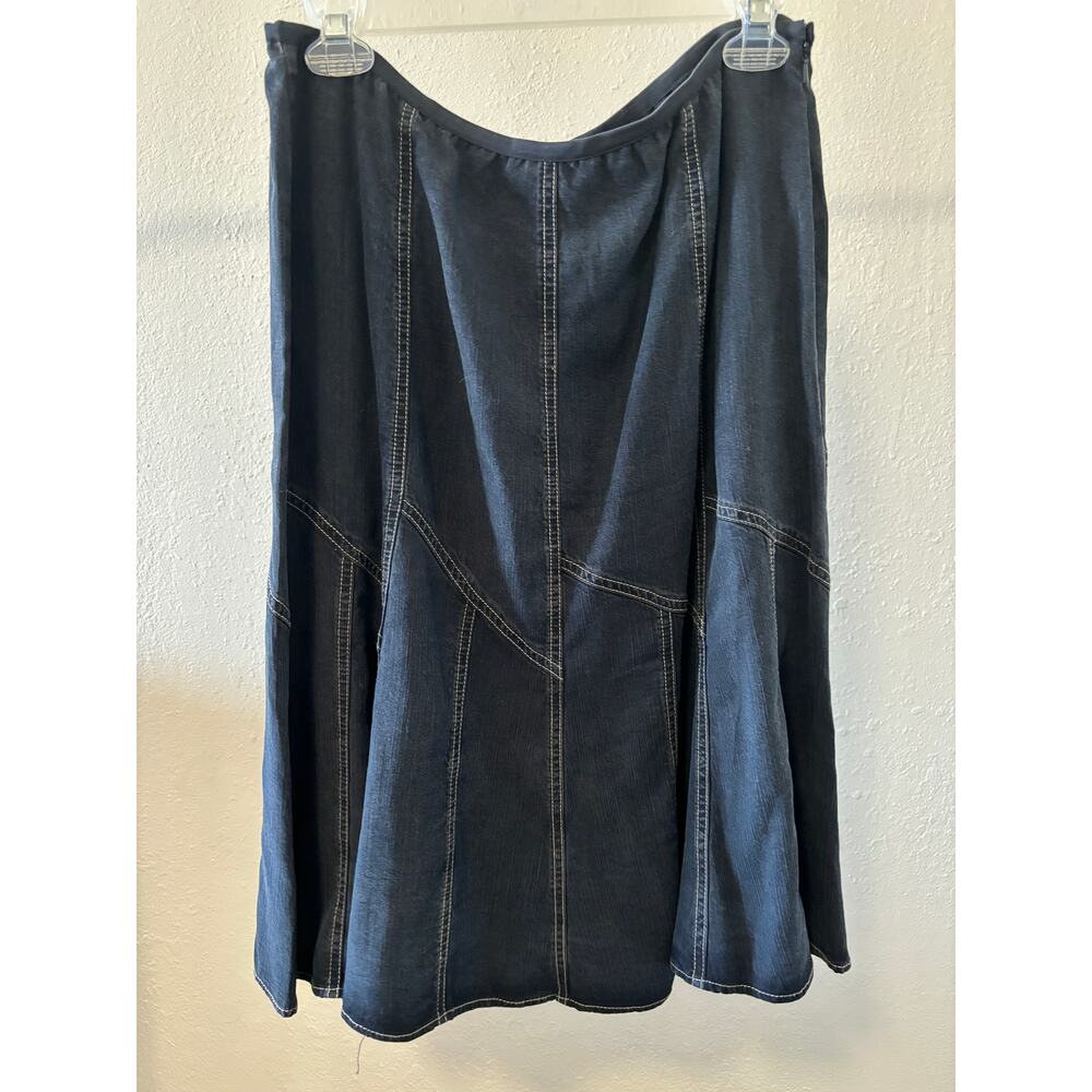 Nic + Zoe Skirt Womens Size 12 A-Line Blue Lyocell